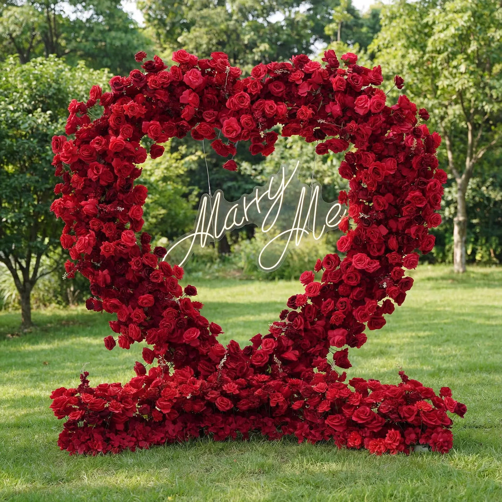 *USA ONLY*ValarFlowers Red Rose Heart - Shaped Floral Backdrop: A Romantic Proposal & Event Centerpiece-HA-405-U