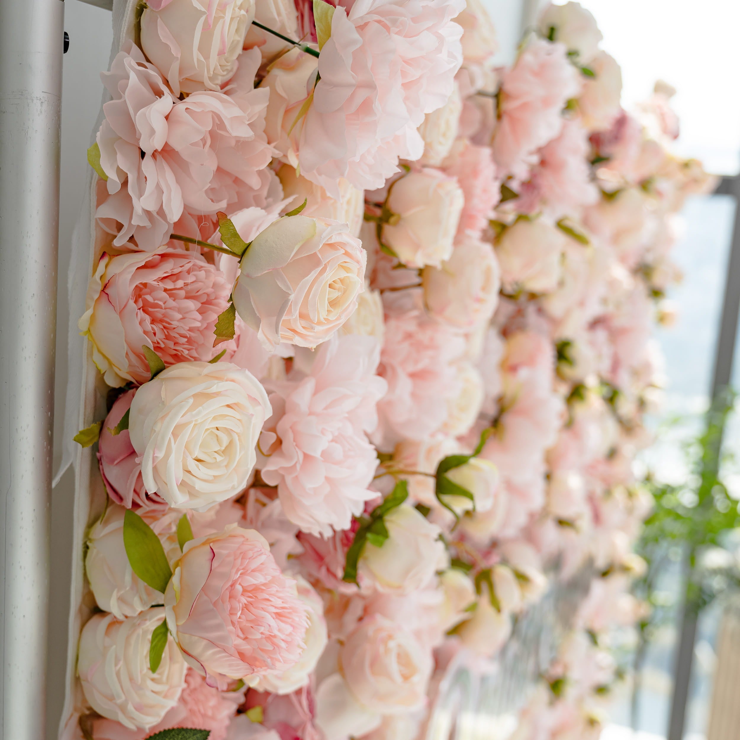 *USA ONLY* VF-503-U Pink Rose & Peony Flower Wall 8ft×8ft - Artificial Wedding Backdrop with Fast US Shipping