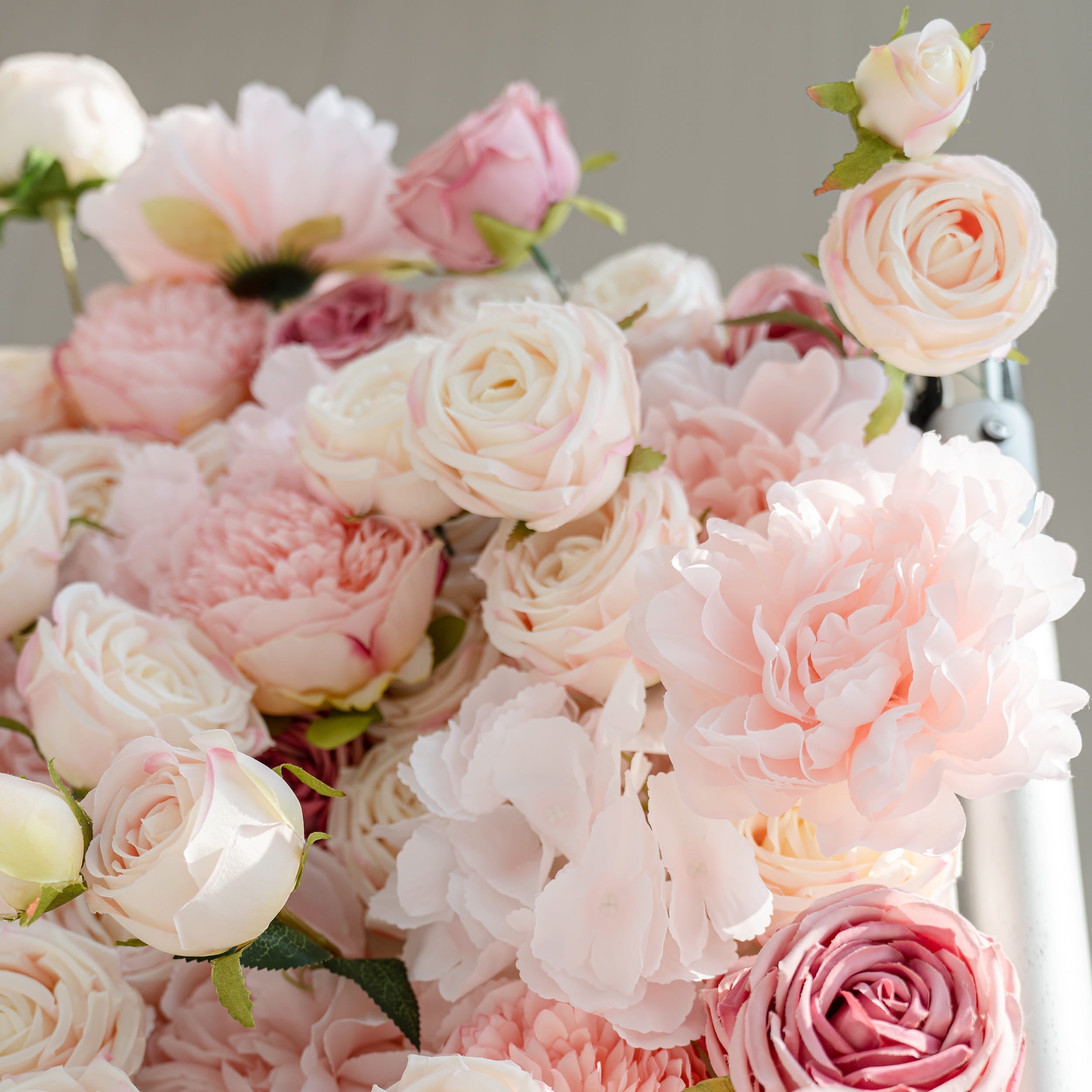 *USA ONLY* VF-503-U Pink Rose & Peony Flower Wall 8ft×8ft - Artificial Wedding Backdrop with Fast US Shipping