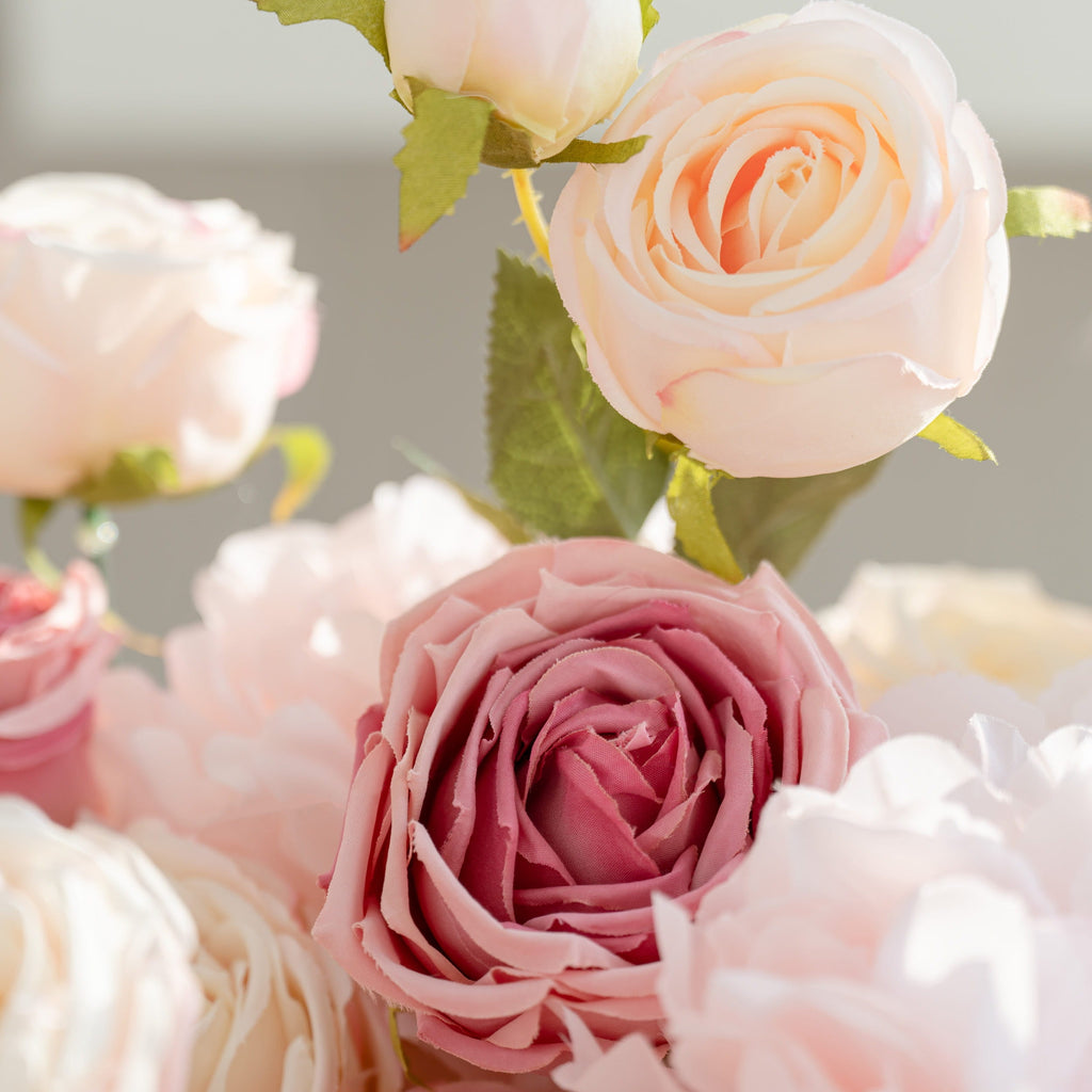 *USA ONLY* VF-503-U Pink Rose & Peony Flower Wall 8ft×8ft - Artificial Wedding Backdrop with Fast US Shipping