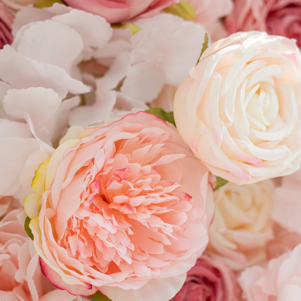 *USA ONLY* VF-503-U Pink Rose & Peony Flower Wall 8ft×8ft - Artificial Wedding Backdrop with Fast US Shipping