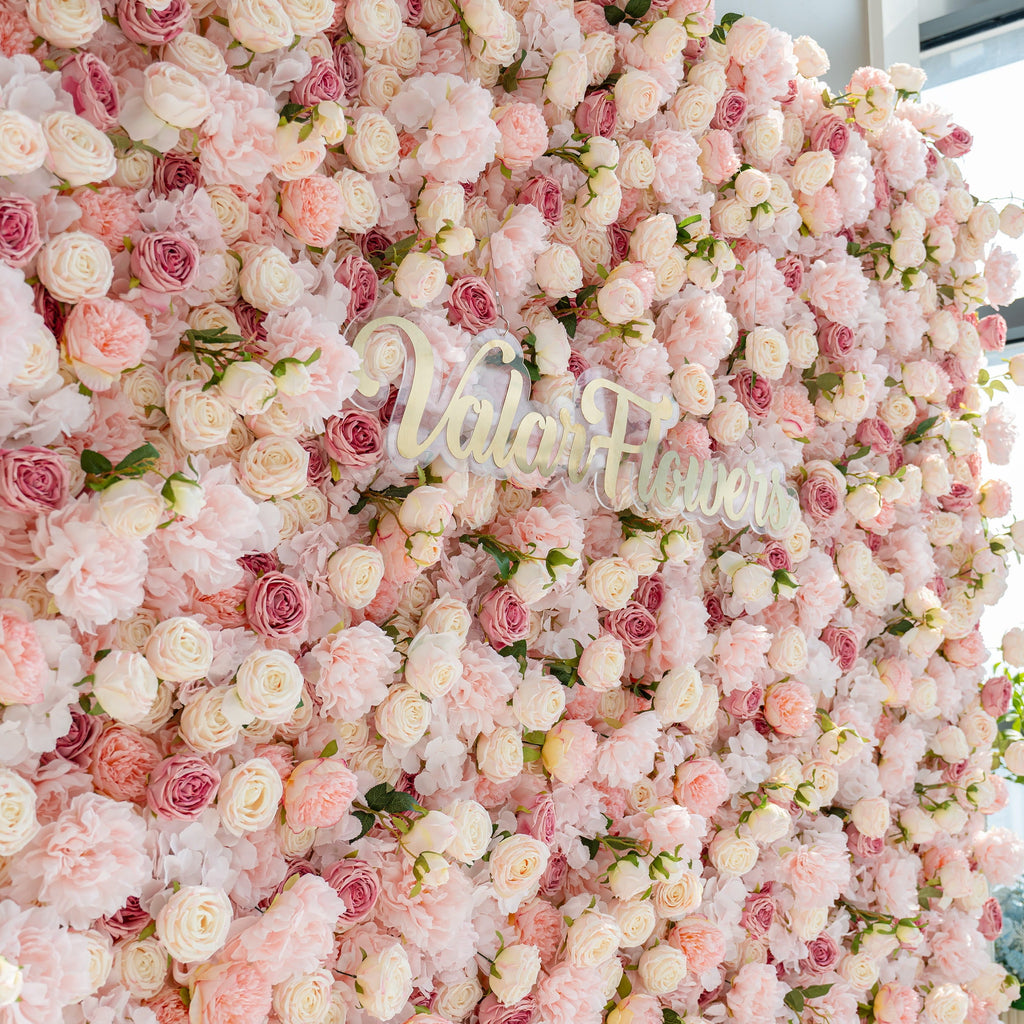 *USA ONLY* VF-503-U Pink Rose & Peony Flower Wall 8ft×8ft - Artificial Wedding Backdrop with Fast US Shipping
