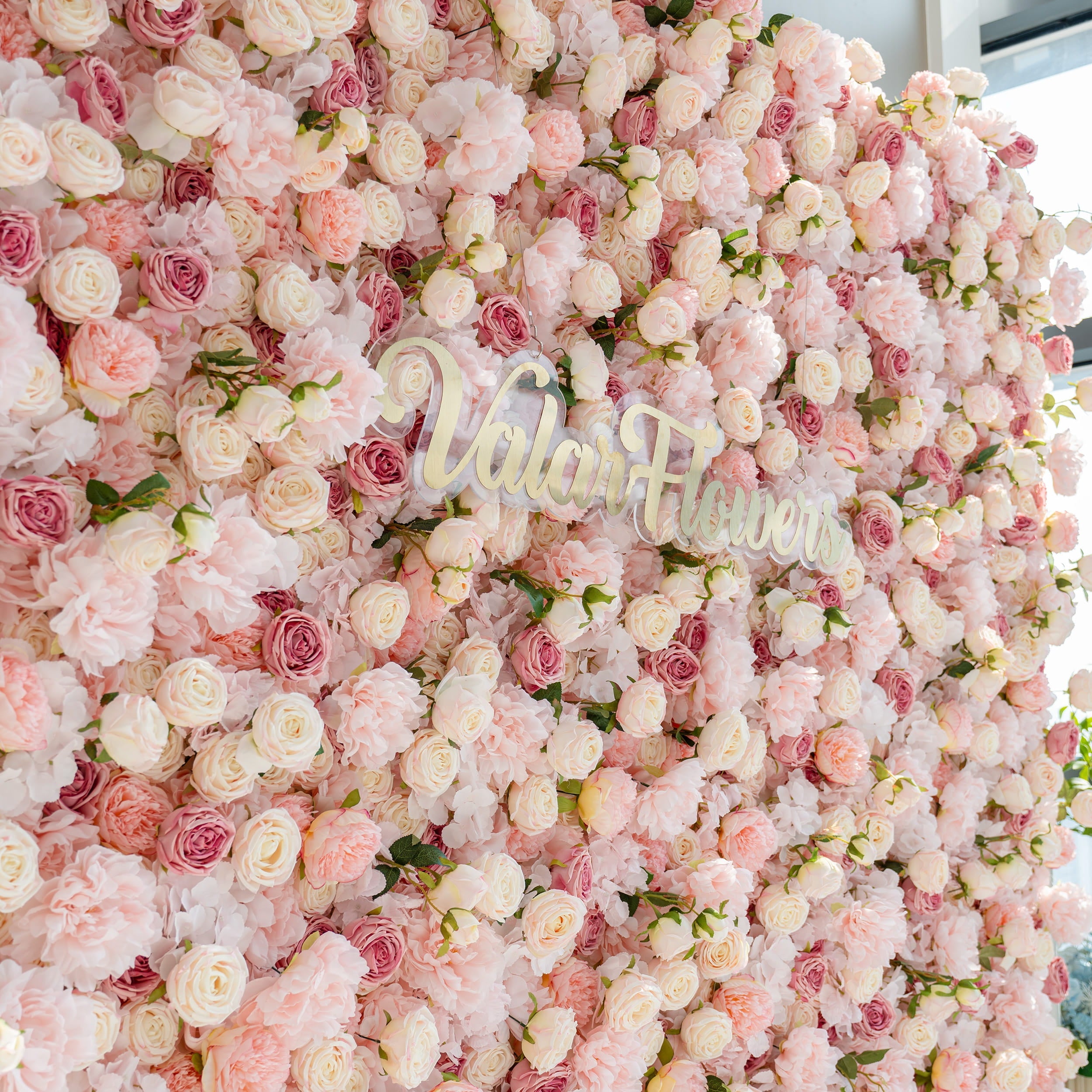 *USA ONLY* VF-503-U Pink Rose & Peony Flower Wall 8ft×8ft - Artificial Wedding Backdrop with Fast US Shipping