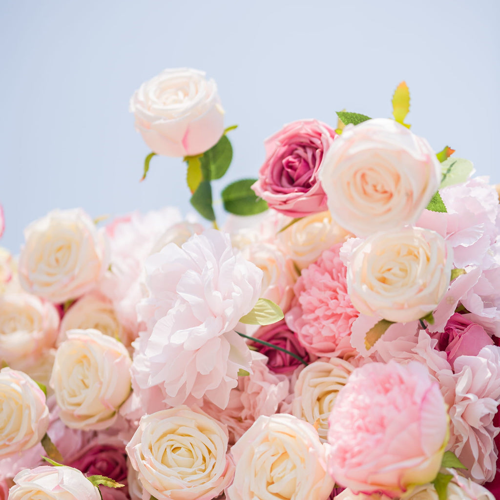 *USA ONLY* VF-503-U Pink Rose & Peony Flower Wall 8ft×8ft - Artificial Wedding Backdrop with Fast US Shipping
