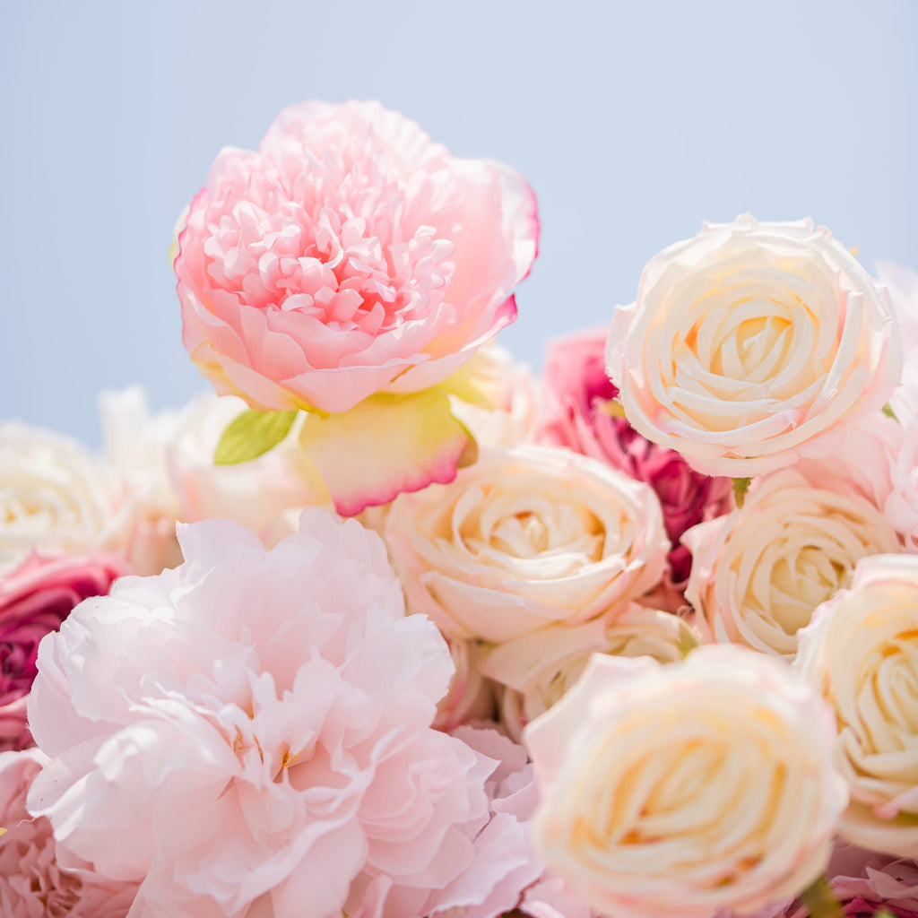 *USA ONLY* VF-503-U Pink Rose & Peony Flower Wall 8ft×8ft - Artificial Wedding Backdrop with Fast US Shipping
