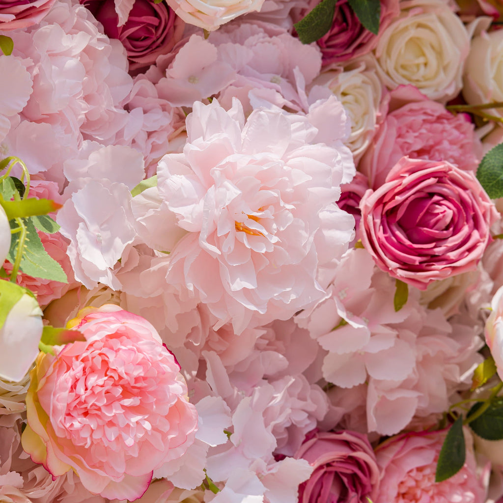 *USA ONLY* VF-503-U Pink Rose & Peony Flower Wall 8ft×8ft - Artificial Wedding Backdrop with Fast US Shipping