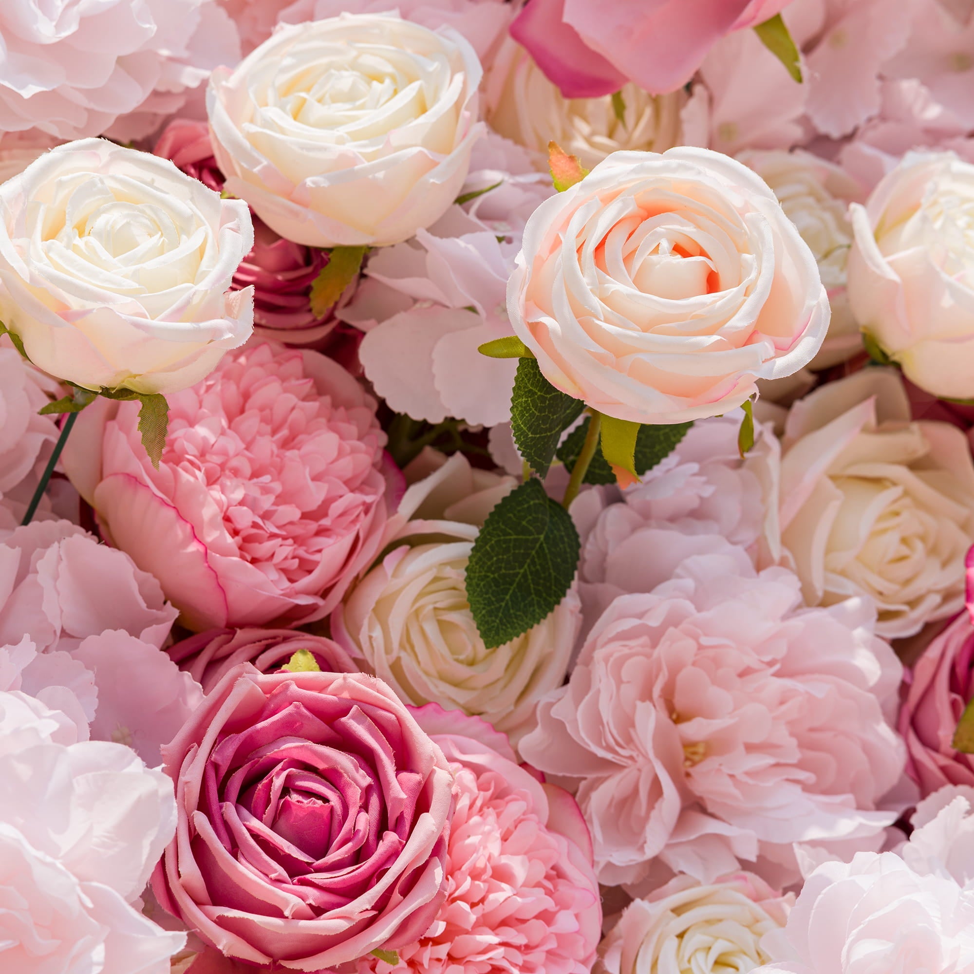 *USA ONLY* VF-503-U Pink Rose & Peony Flower Wall 8ft×8ft - Artificial Wedding Backdrop with Fast US Shipping