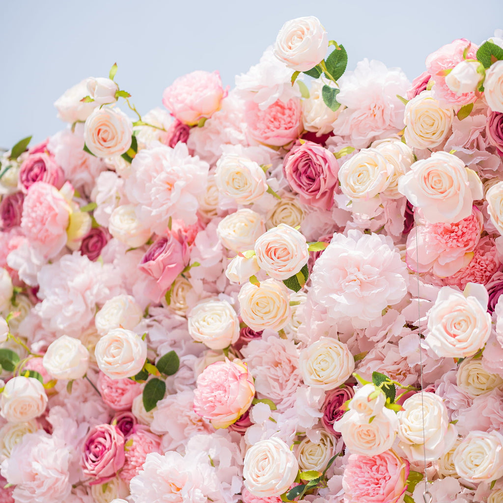 *USA ONLY* VF-503-U Pink Rose & Peony Flower Wall 8ft×8ft - Artificial Wedding Backdrop with Fast US Shipping