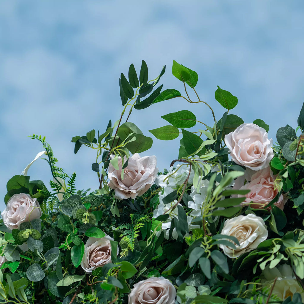 ValarFlowers 3D Flowers Green Lush and Deluxe Floral Wall | Premium Artificial Roses Display for Events & Weddings Backdrop and Photography-VF-373