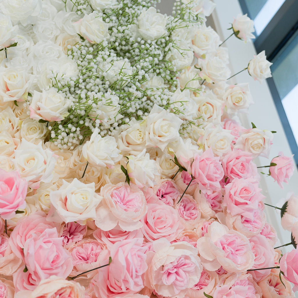 Valar Flowers Roll Up Fabric Artificial Flower Wall Wedding Backdrop, Floral Party Decor, Event Photography-VF-340