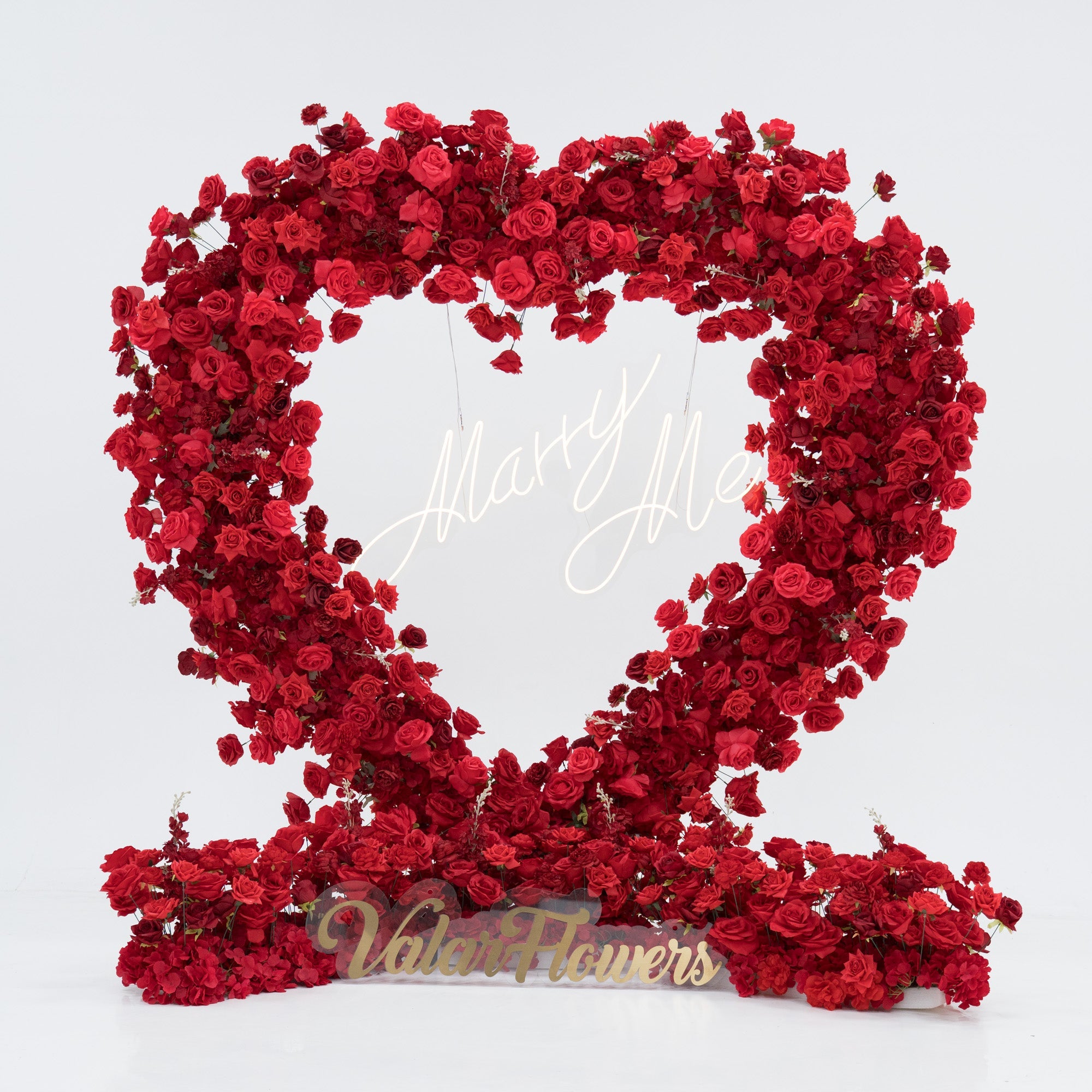 *USA ONLY*ValarFlowers Red Rose Heart - Shaped Floral Backdrop: A Romantic Proposal & Event Centerpiece-HA-405-U