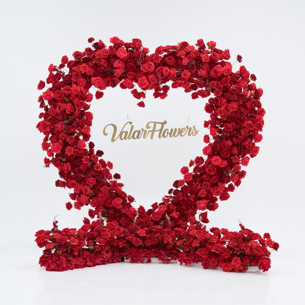 *USA ONLY*ValarFlowers Red Rose Heart - Shaped Floral Backdrop: A Romantic Proposal & Event Centerpiece-HA-405-U