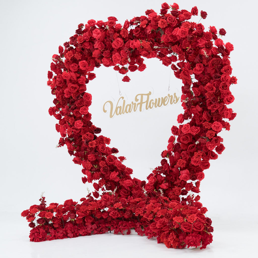 *USA ONLY*ValarFlowers Red Rose Heart - Shaped Floral Backdrop: A Romantic Proposal & Event Centerpiece-HA-405-U
