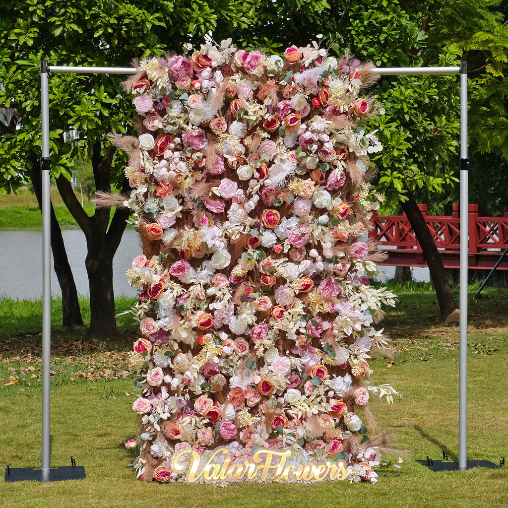 *USA ONLY*Valar Flowers Roll Up Fabric Artificial Flower Wall Wedding Backdrop. Floral Party Decor. Event Photography-VF-327-U
