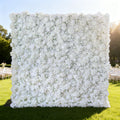 *USA ONLY*Valar Flowers Presents: White Blossom Bliss – A Dense Array of Roses in an Artificial Fabric Flower Wall-VF-157-U