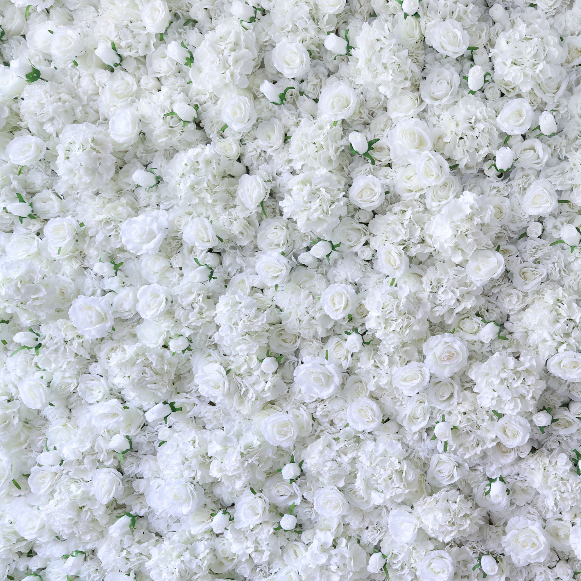 *USA ONLY*Valar Flowers Presents: White Blossom Bliss – A Dense Array of Roses in an Artificial Fabric Flower Wall-VF-157-U