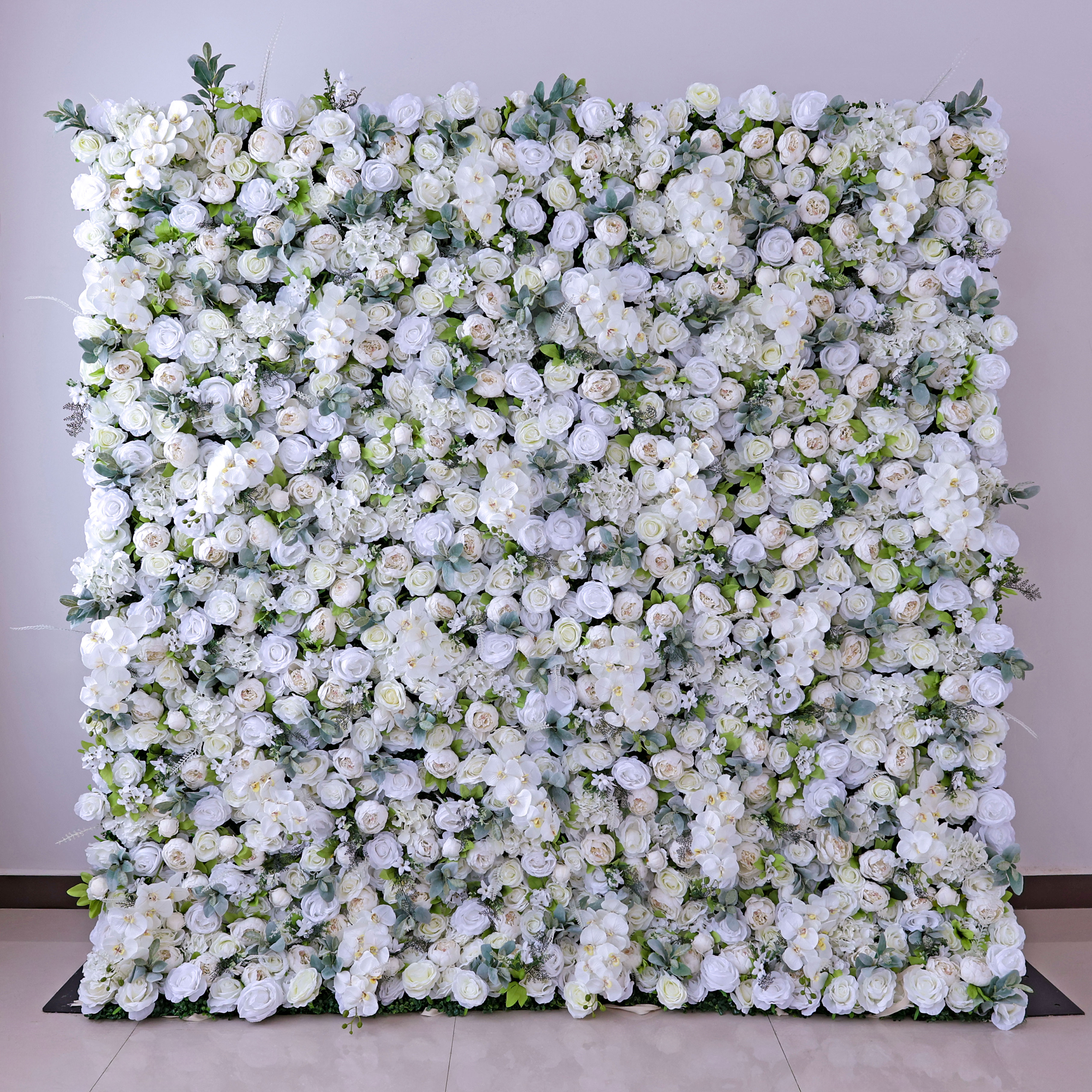 *USA ONLY*Gorgeous Flower Wall: A Fusion of Grace and Sturdiness with Pure White Artificial Flowers. Perfect for Weddings and Celebrations- Wedding Venues Celebration Floral Wall-VF-142-U
