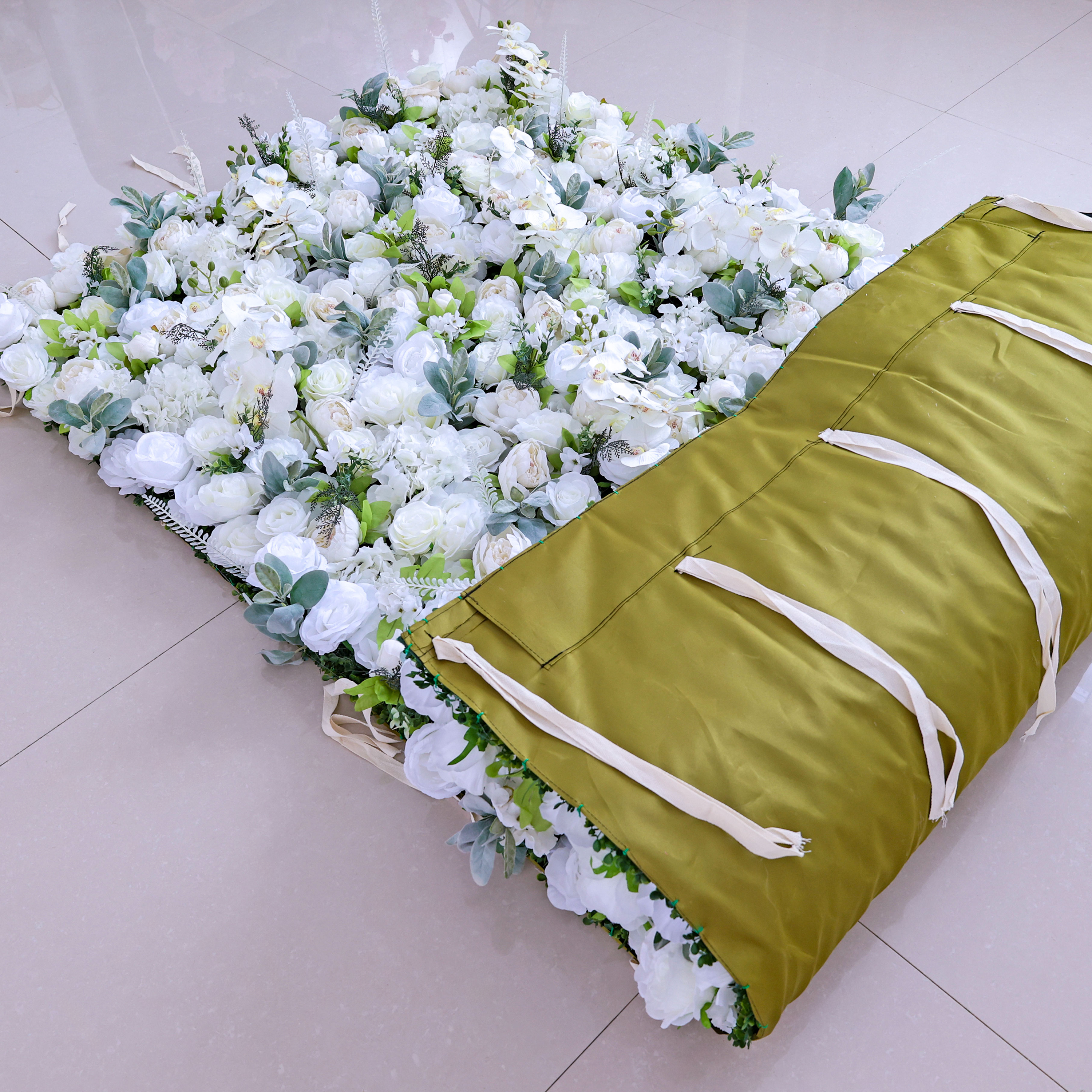 *USA ONLY*Gorgeous Flower Wall: A Fusion of Grace and Sturdiness with Pure White Artificial Flowers. Perfect for Weddings and Celebrations- Wedding Venues Celebration Floral Wall-VF-142-U
