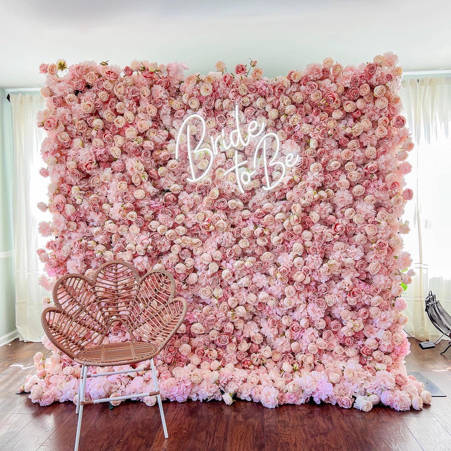 *USA ONLY*Valar Flowers Roll Up Artificial Lush Pink Floral Wall-VF-501-U