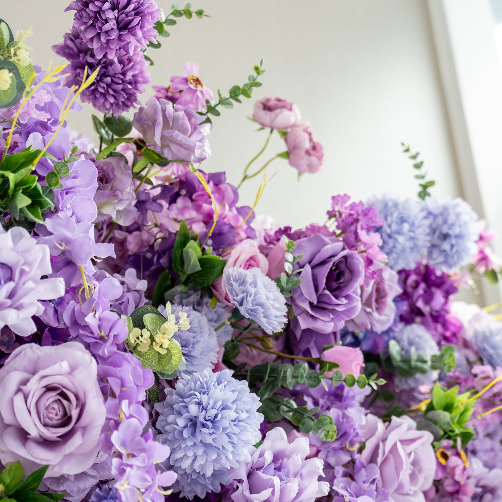 *USA ONLY*ValarFlowers Presents: Lavender Elegance – A Lavish Display of Purple Blooms in an Artificial Fabric Flower Arch Decor-VF-490-U