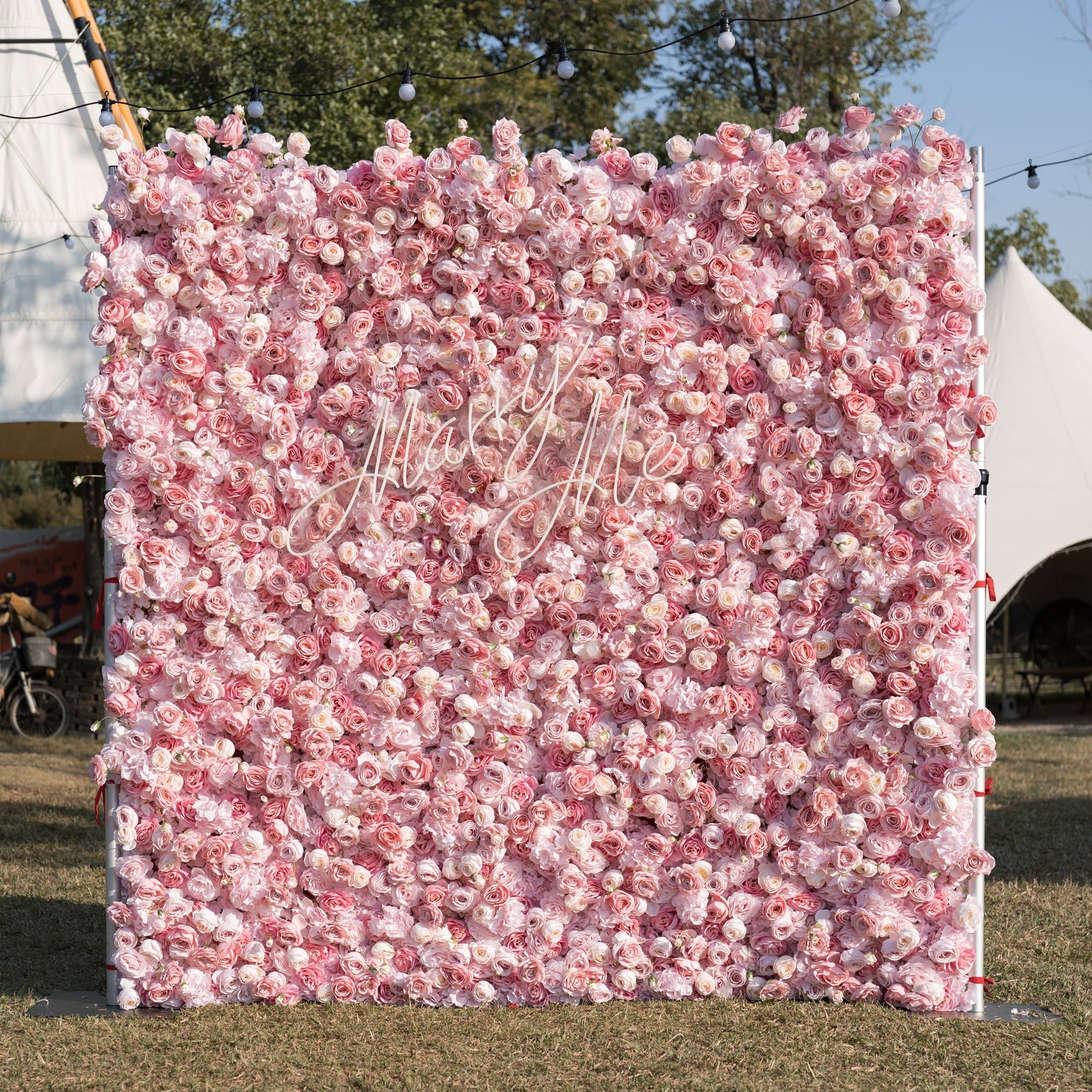 *USA ONLY*Valar Flowers Roll Up Artificial Lush Pink Floral Wall-VF-501-U