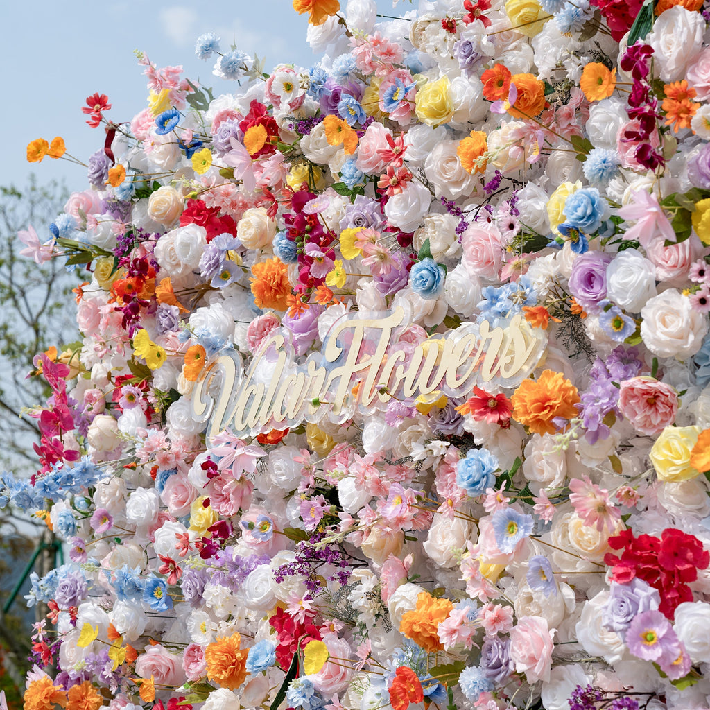 *USA ONLY*ValarFlowers Vibrant and Lush Multicolored Artificial Flower Wall-VF-811-2-U