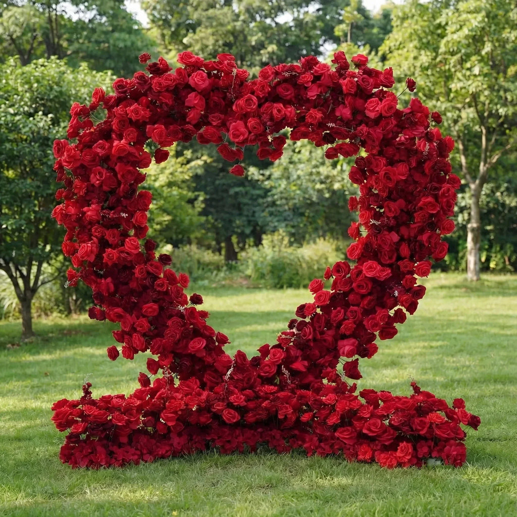 *USA ONLY*ValarFlowers Red Rose Heart - Shaped Floral Backdrop: A Romantic Proposal & Event Centerpiece-HA-405-U