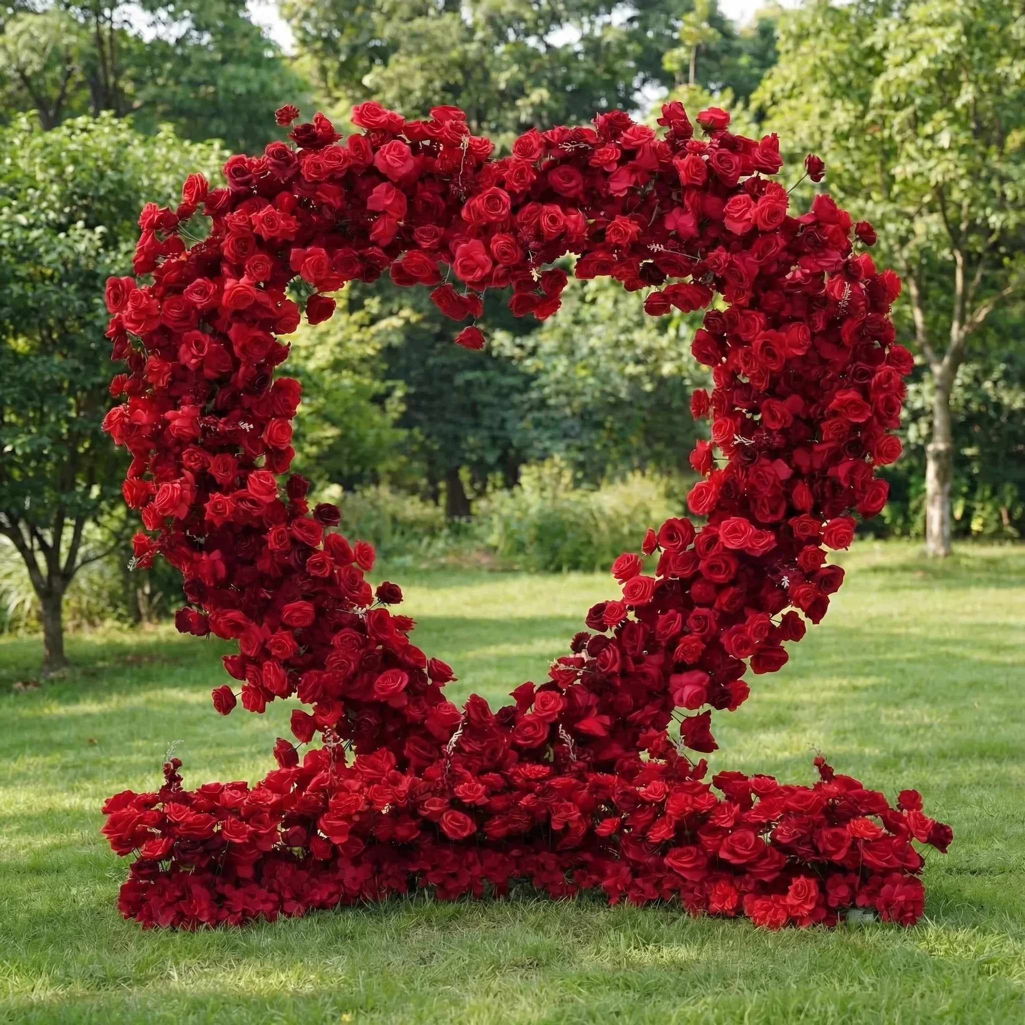 *USA ONLY*ValarFlowers Red Rose Heart - Shaped Floral Backdrop: A Romantic Proposal & Event Centerpiece-HA-405-U